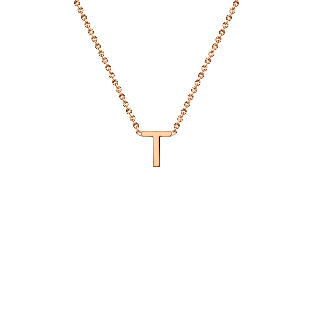 9ct Rose Gold 'T' Initial Adjustable Letter Necklace 38/43cm
