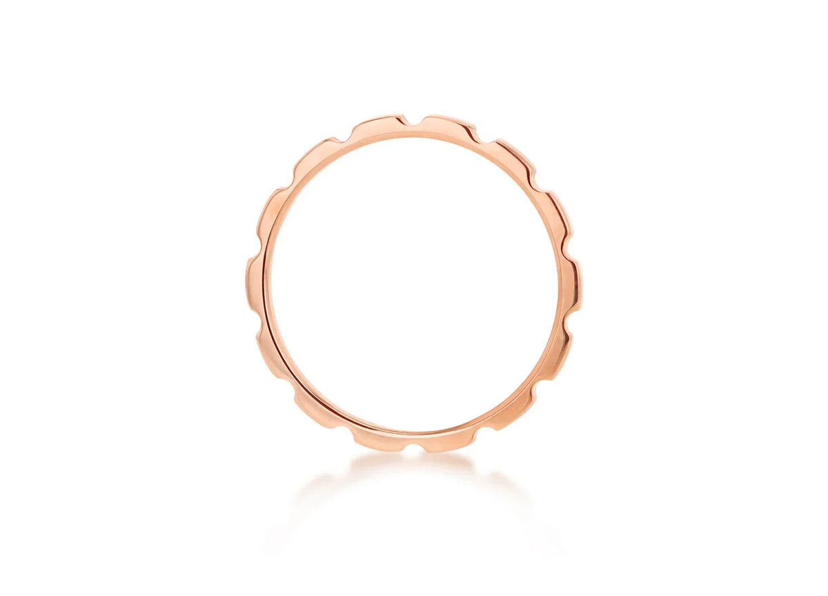 9ct Rose Gold Brick Stacker Band