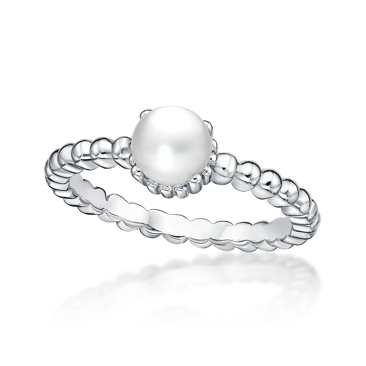 Silver Pearl Bubble Ring