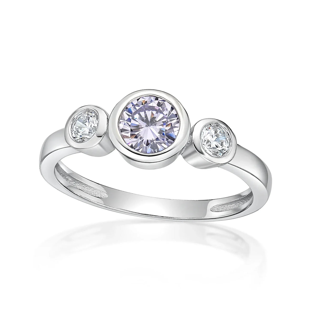 June Birthstone Silver CZ Ring - Nangar Gems