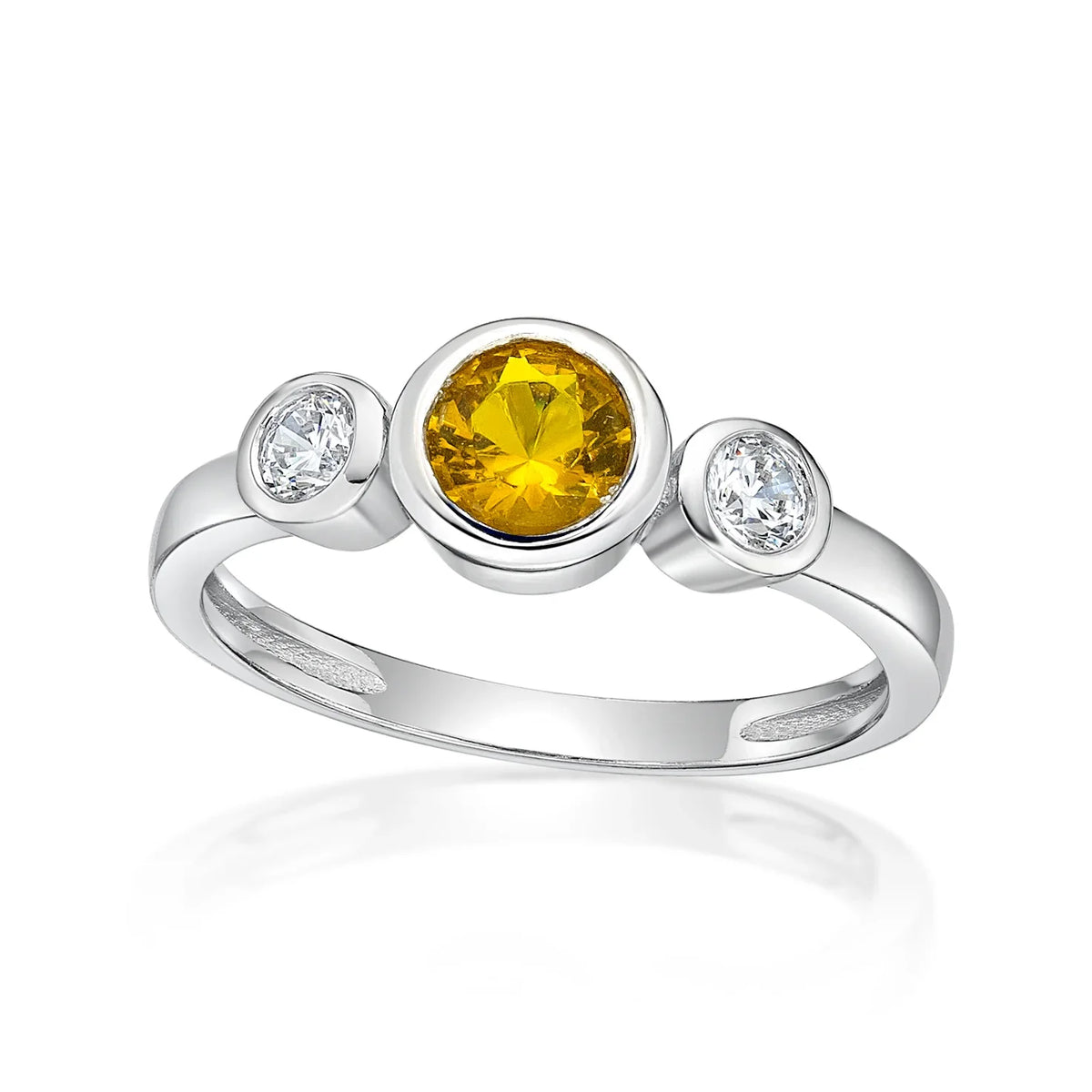 November Birthstone Silver CZ Ring - Nangar Gems