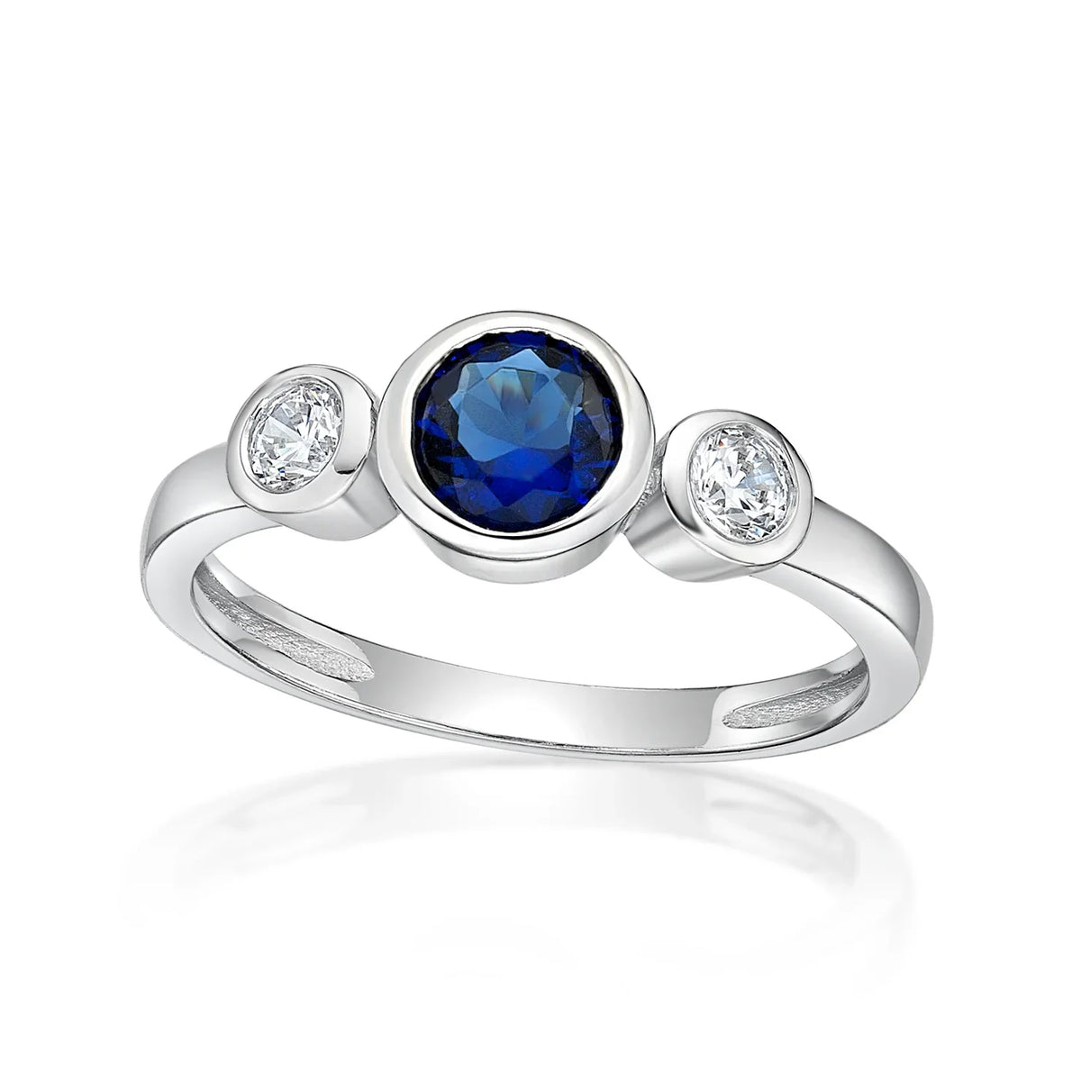 September Birthstone Silver CZ Ring - Nangar Gems