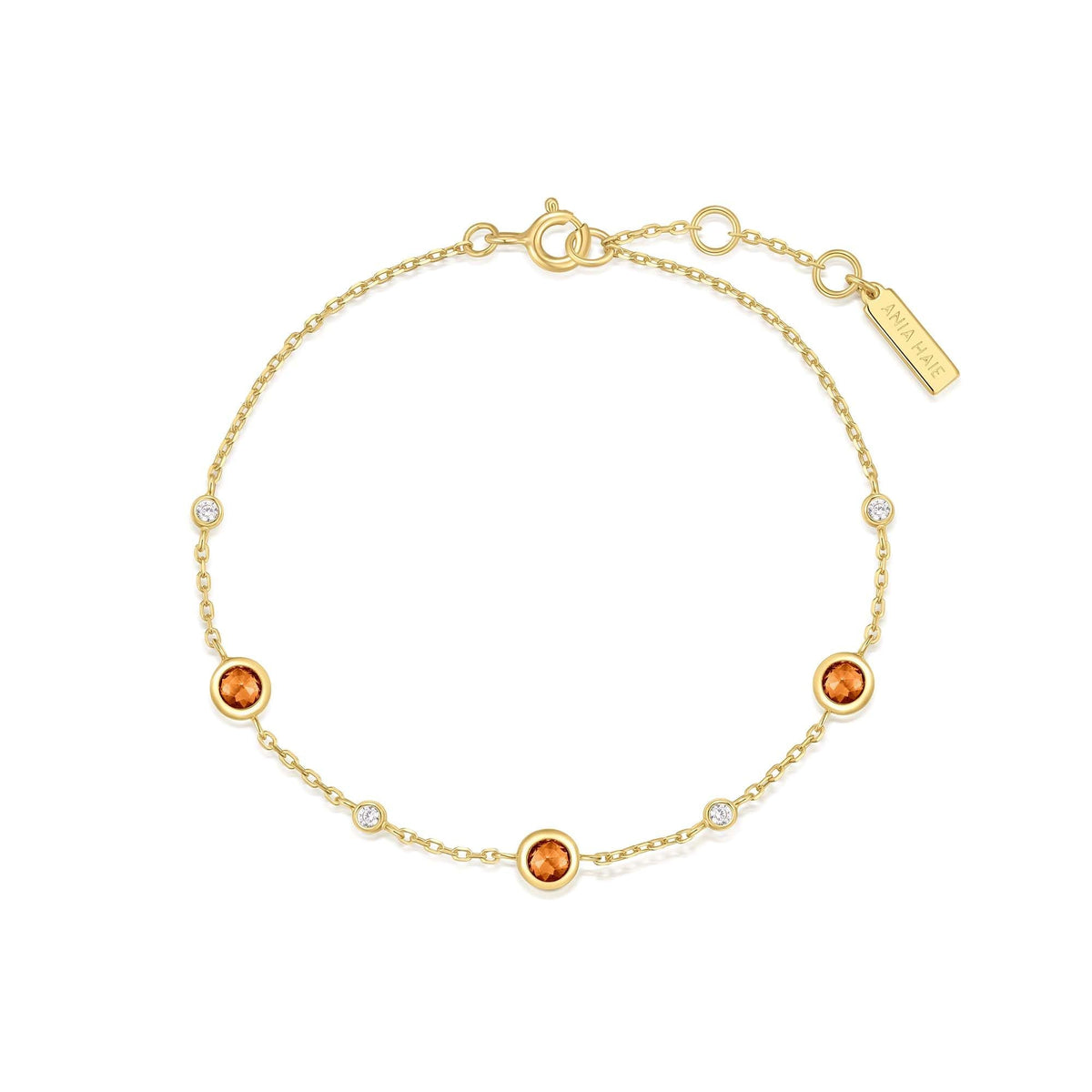 Gold Nano Gem Station Bracelet