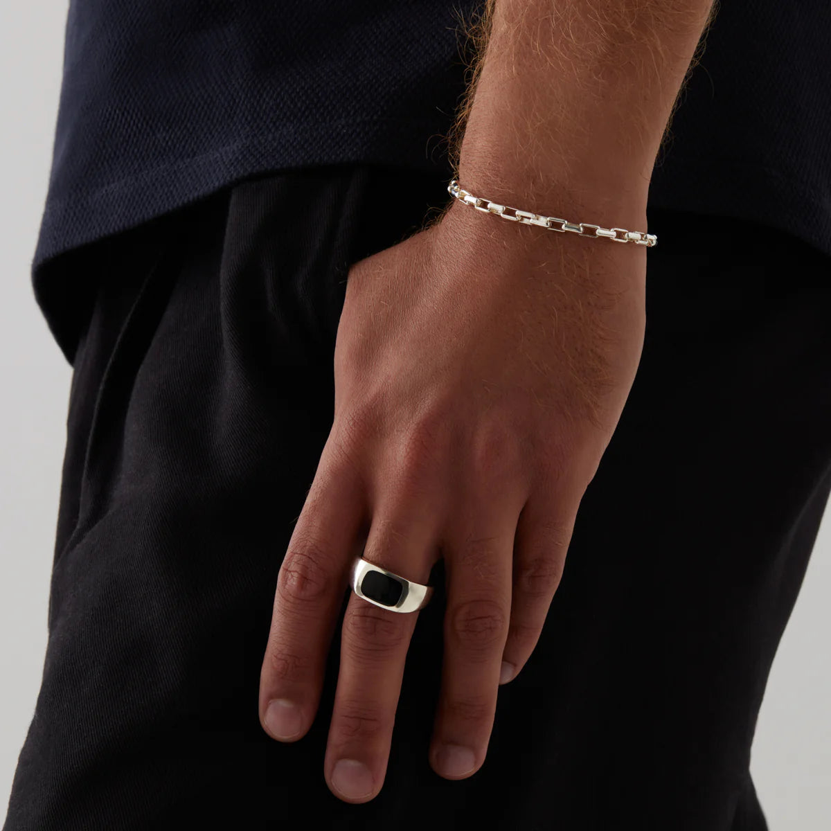 NAJO Veneto Mens Silver Bracelet (21cm)