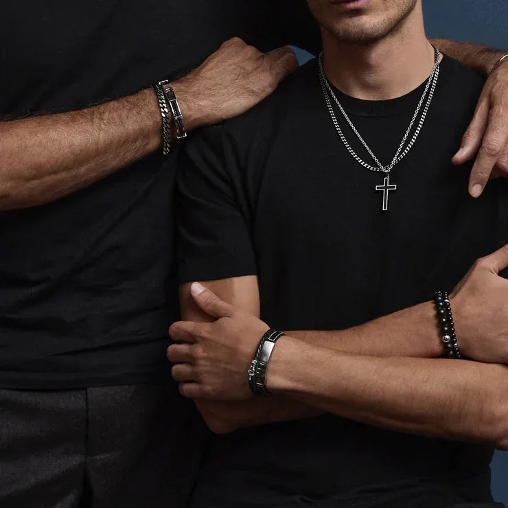 NAJO Atlas Men's 6mm Beaded Black Onyx Bracelet