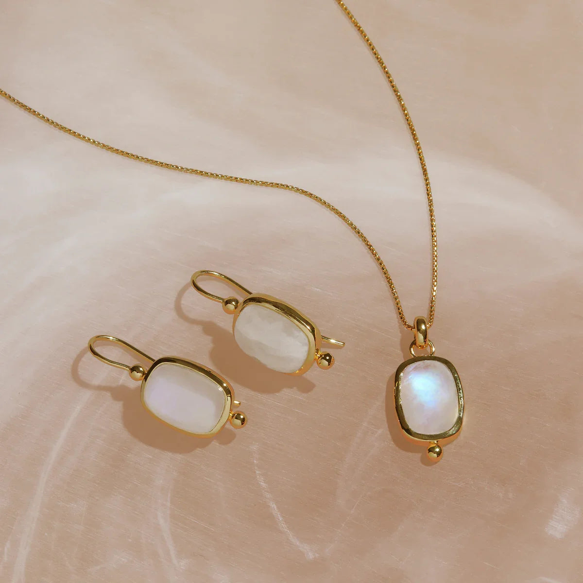 NAJO Fleur Rainbow Moonstone Earrings