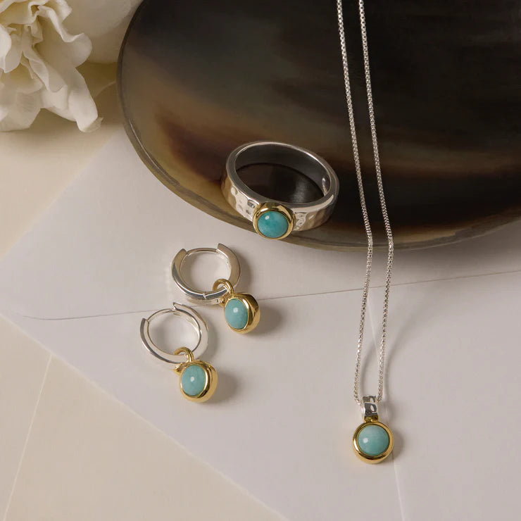 Solace 2-Tone Amazonite Huggie Earring