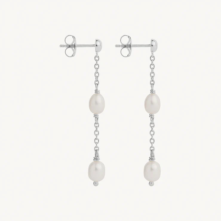 Tidal Whisper Double Pearl Earring