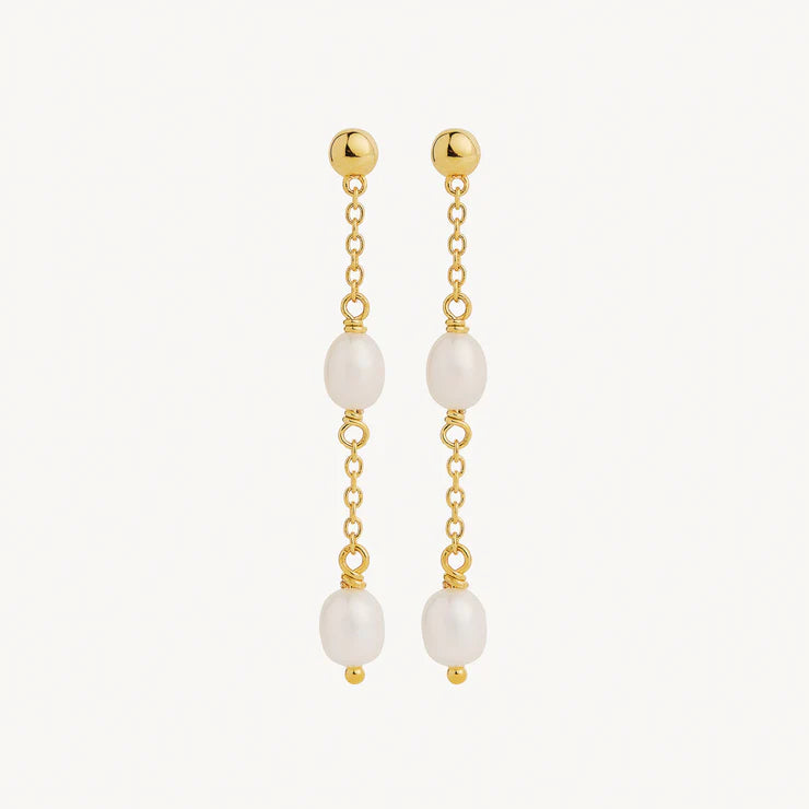 Tidal Whisper Double Pearl Earring