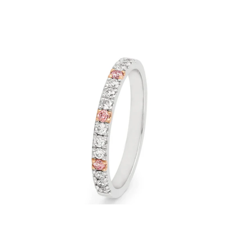 18K White & Rose Gold Diamond Ring - 6PP-7PP