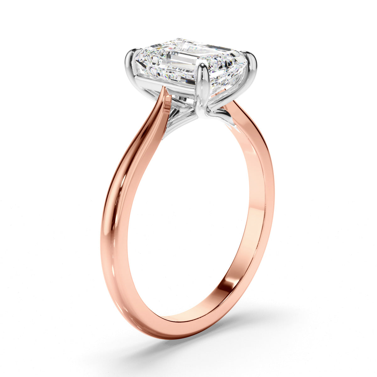 Emerald Cut Diamond Solitaire Engagement Ring