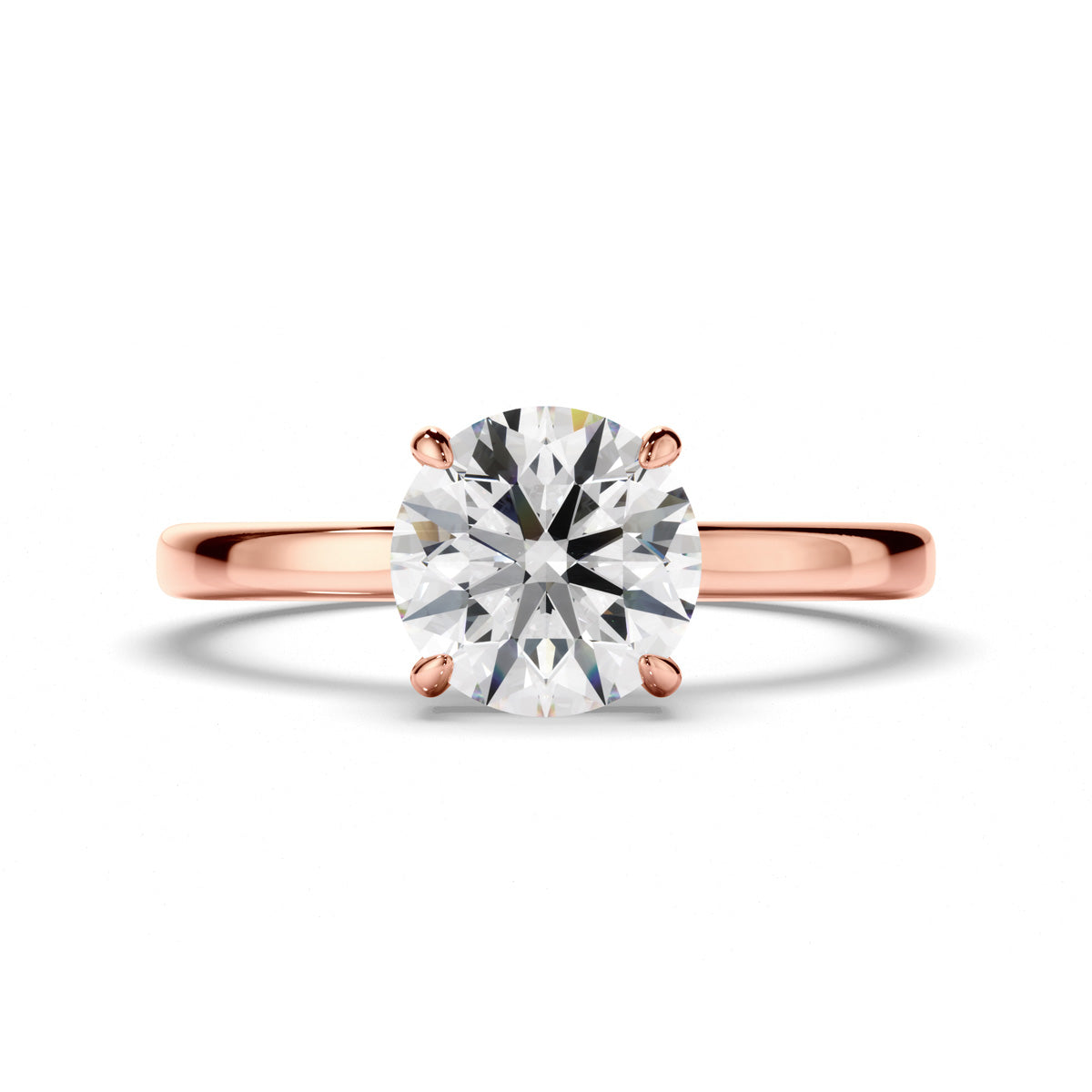 Round Brilliant Cut Diamond Hidden Halo Engagement Ring