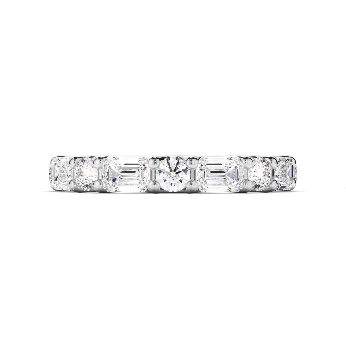 Round Brilliant & Emerald Cut Diamond Eternity Ring