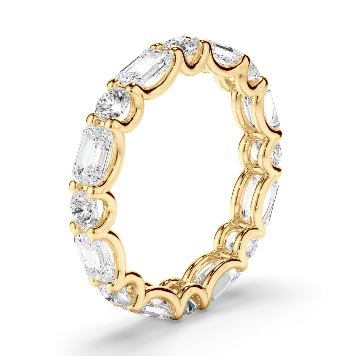 Round Brilliant & Emerald Cut Diamond Eternity Ring