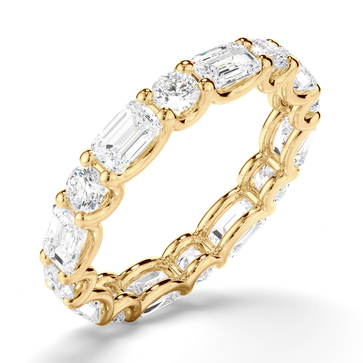 Round Brilliant & Emerald Cut Diamond Eternity Ring