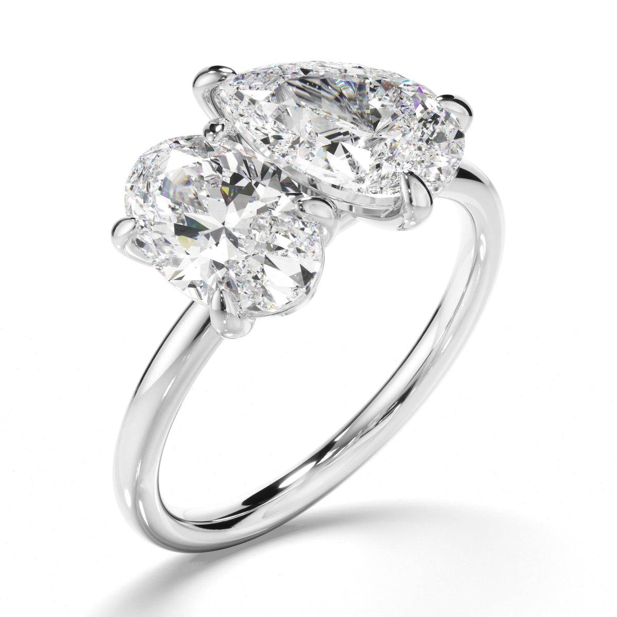 Oval & Pear Cut Diamond Toi et Moi Engagement Ring