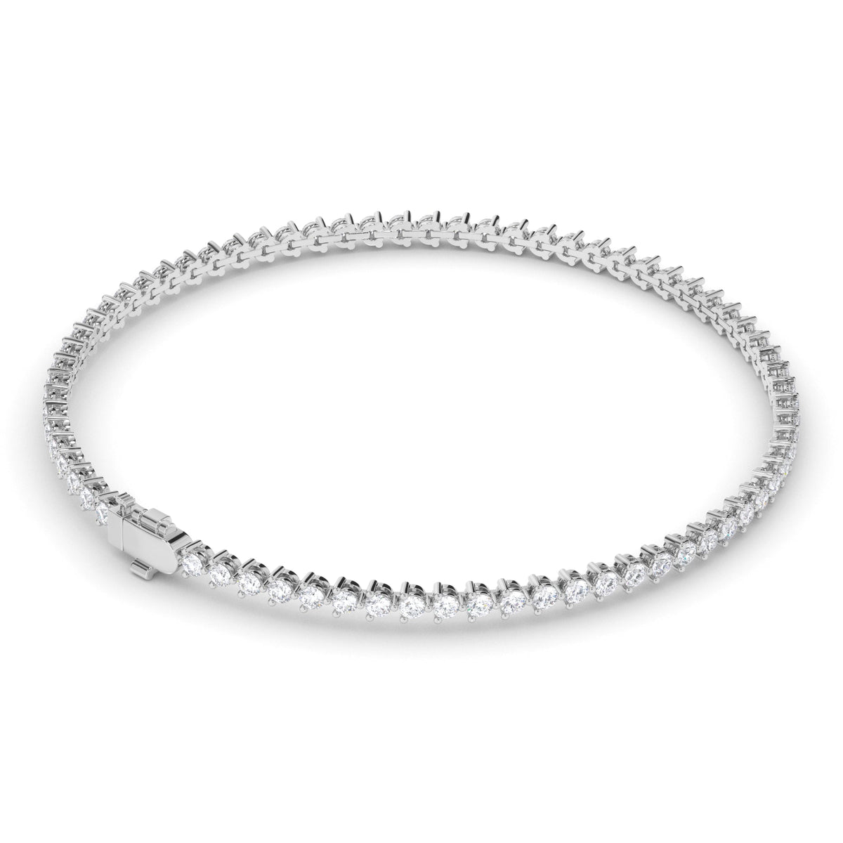 Round Brilliant Cut Laboratory Grown Diamond Tennis Bracelet