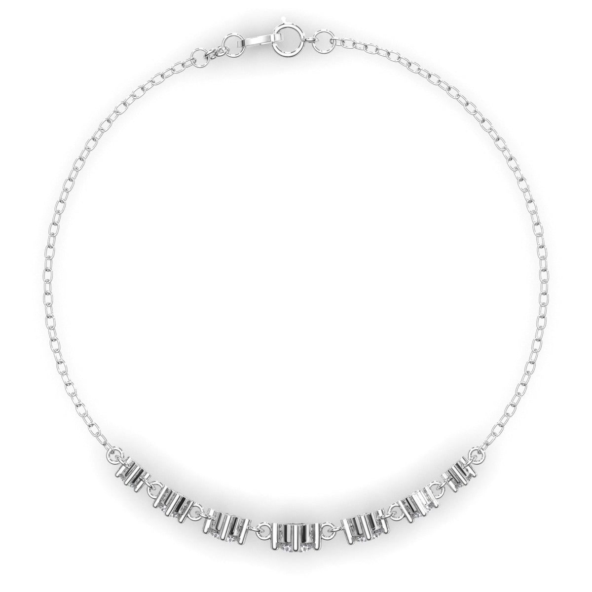 Graduating Round Brilliant Cut Laboratory Grown Diamond Bracelet