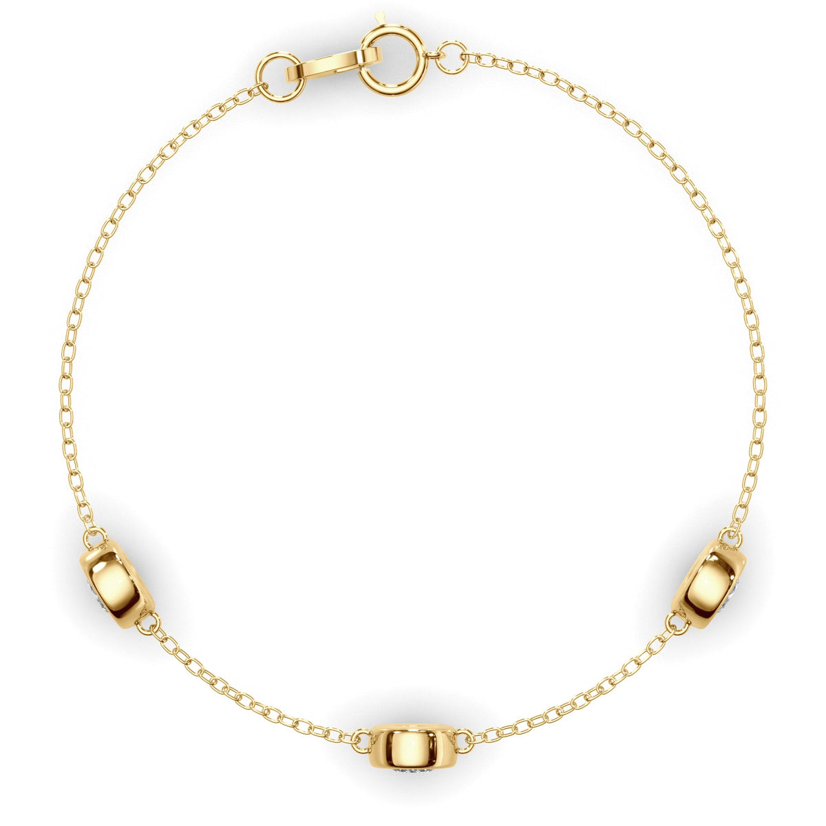 Round Brilliant Cut 3-Stone Laboratory Grown Diamond Bracelet