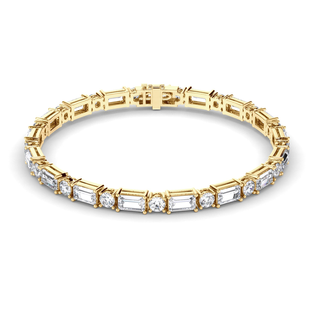 Baguette & Round Brilliant Cut Laboratory Grown Diamond Tennis Bracelet