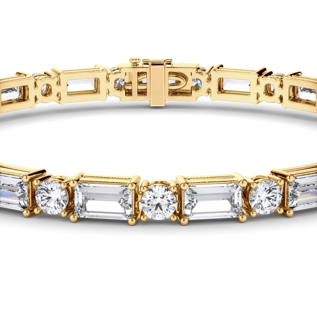 Baguette & Round Brilliant Cut Laboratory Grown Diamond Tennis Bracelet