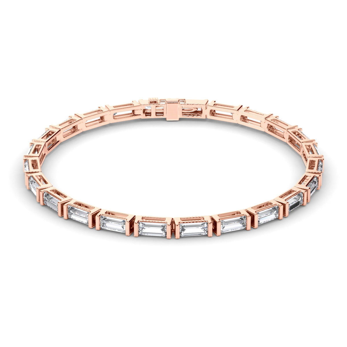 Baguette Cut Laboratory Grown Diamond Tennis Bracelet