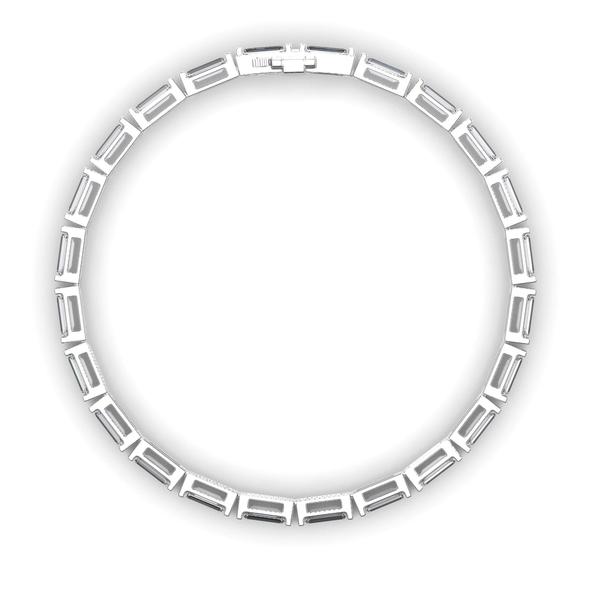Baguette Cut Laboratory Grown Diamond Tennis Bracelet