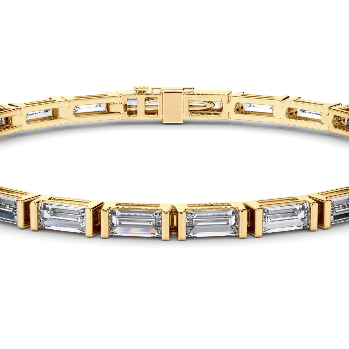 Baguette Cut Laboratory Grown Diamond Tennis Bracelet