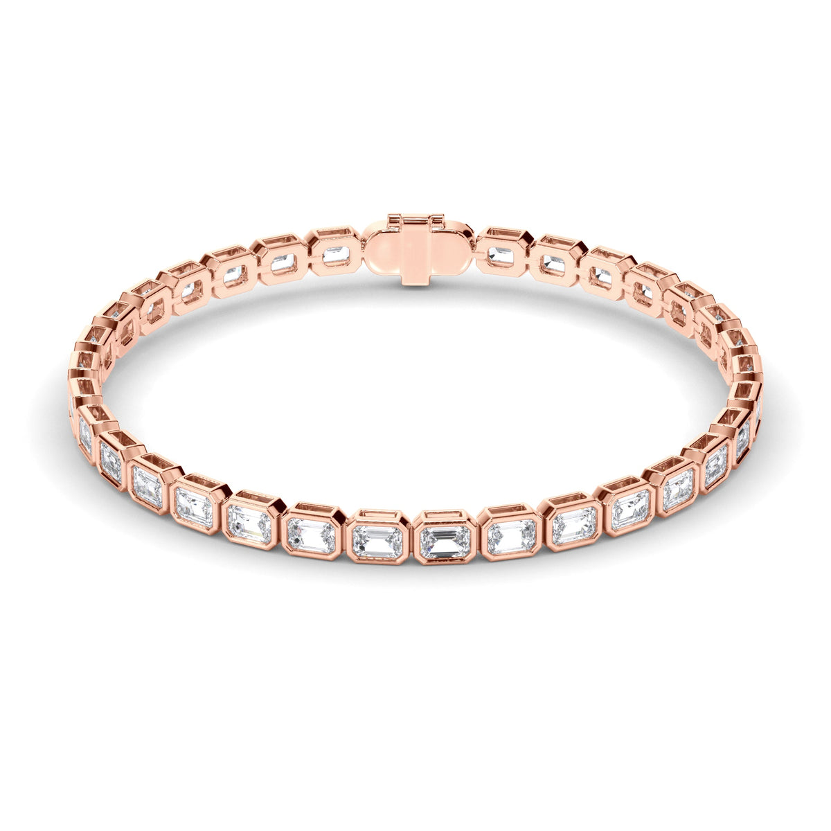 Emerald Cut Laboratory Grown Diamond Tennis Bracelet