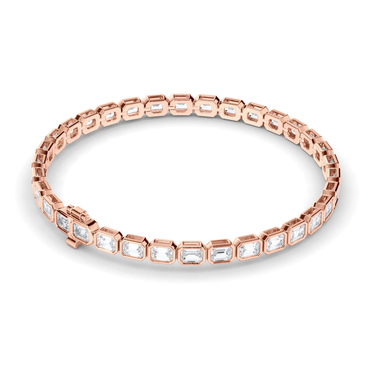 Emerald Cut Laboratory Grown Diamond Tennis Bracelet