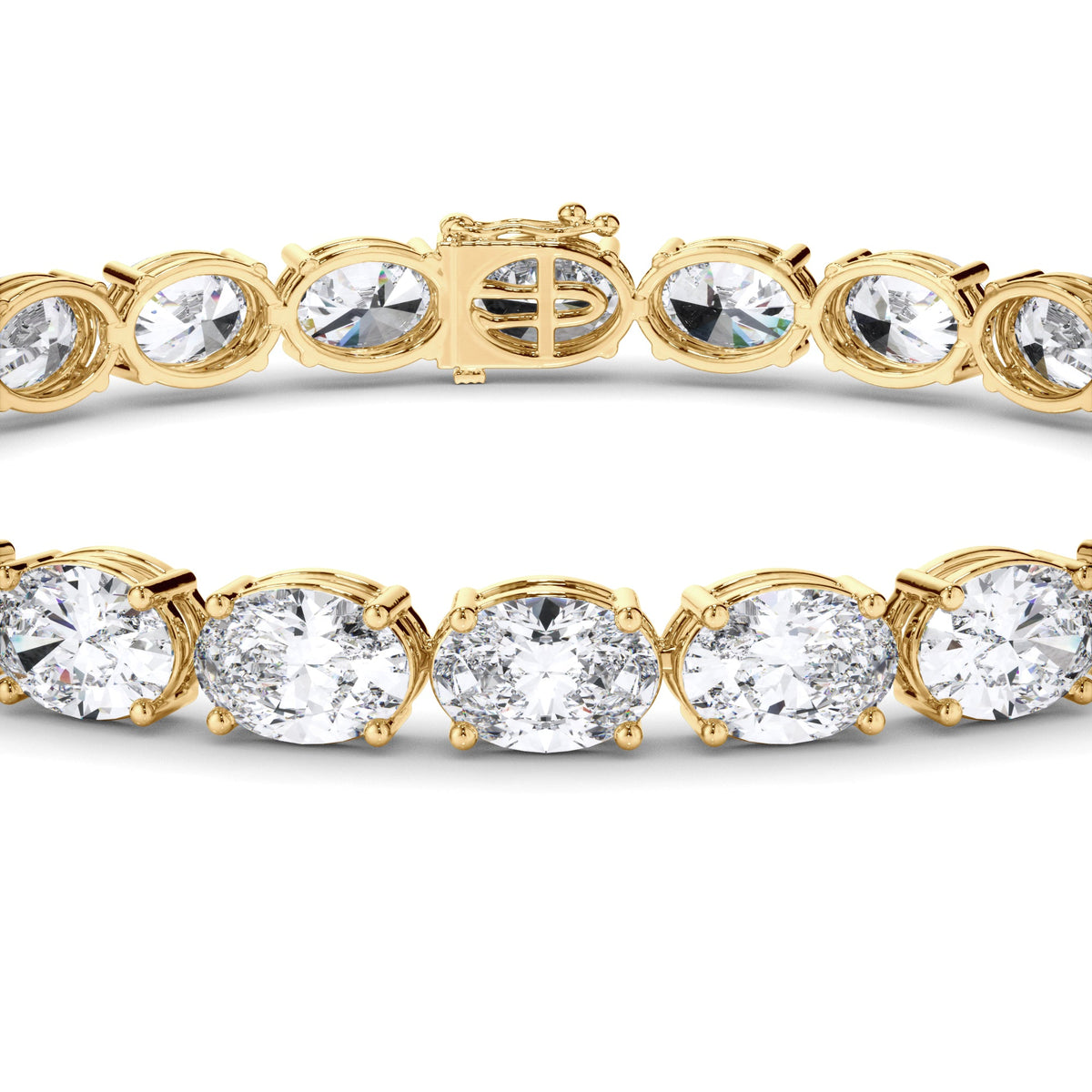 Oval Cut Laboratory Grown Diamond Tennis Bracelet