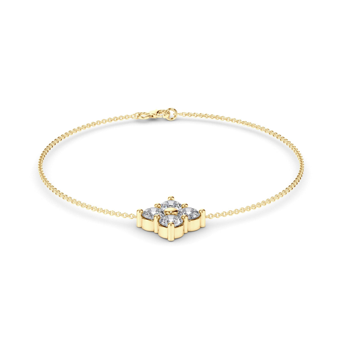 Round Brilliant Cut Laboratory Grown Diamond Clover Style Bracelet