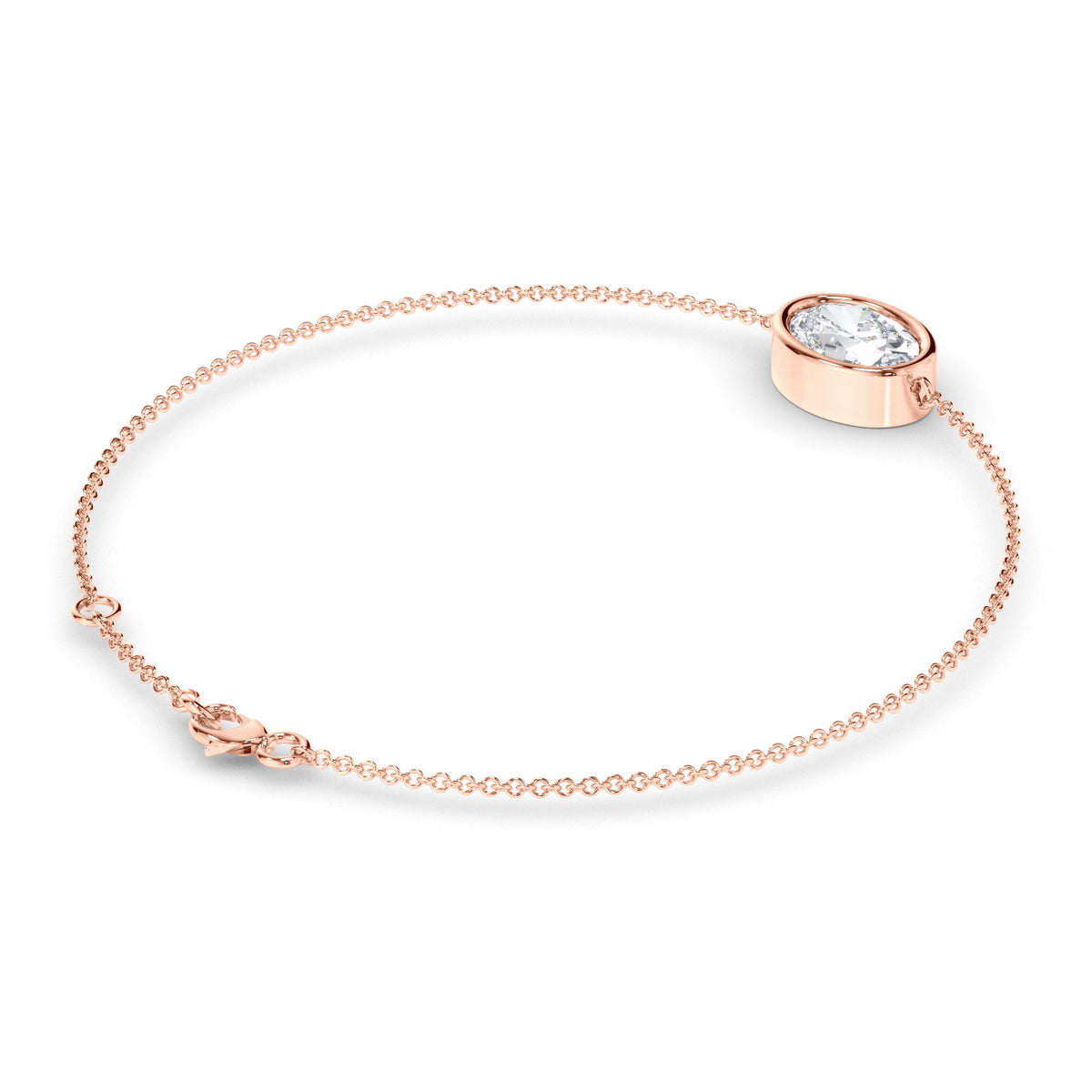 Oval Cut Diamond Bezel Set Bracelet