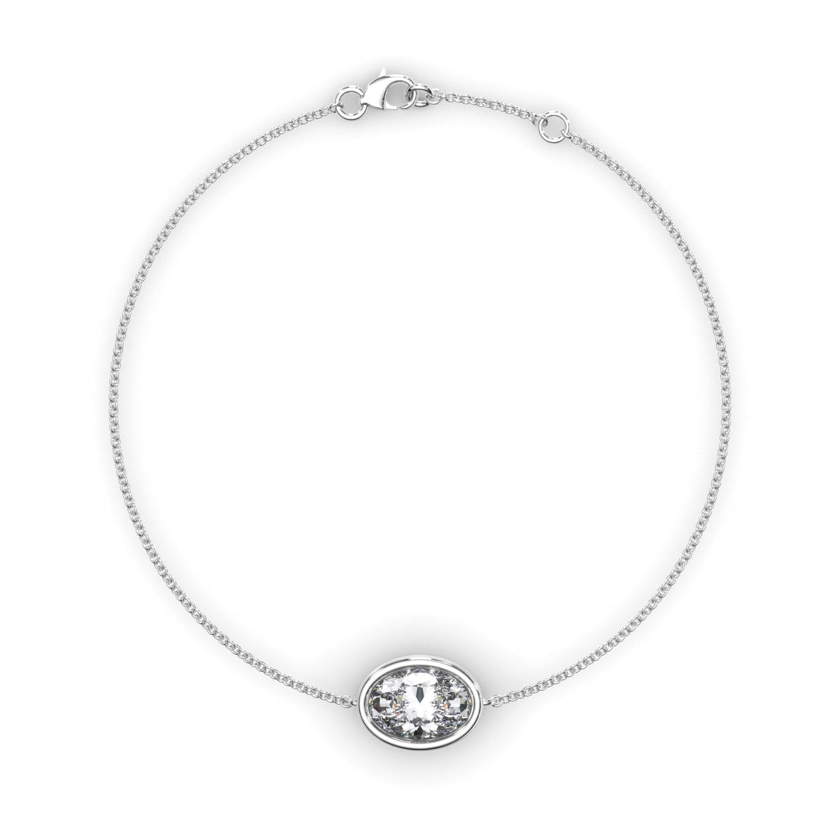 Oval Cut Diamond Bezel Set Bracelet