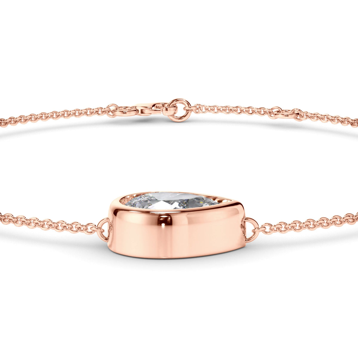 Pear Cut Diamond Bezel Set Bracelet