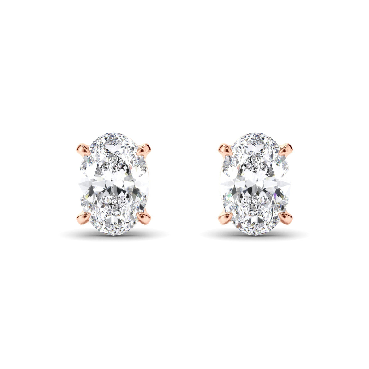 Oval Cut Diamond Stud Earrings