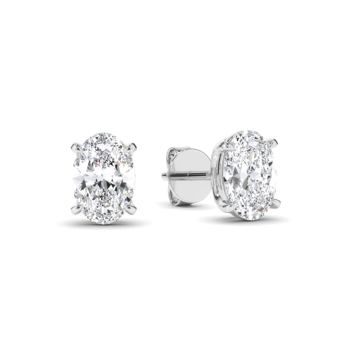 Oval Cut Diamond Stud Earrings