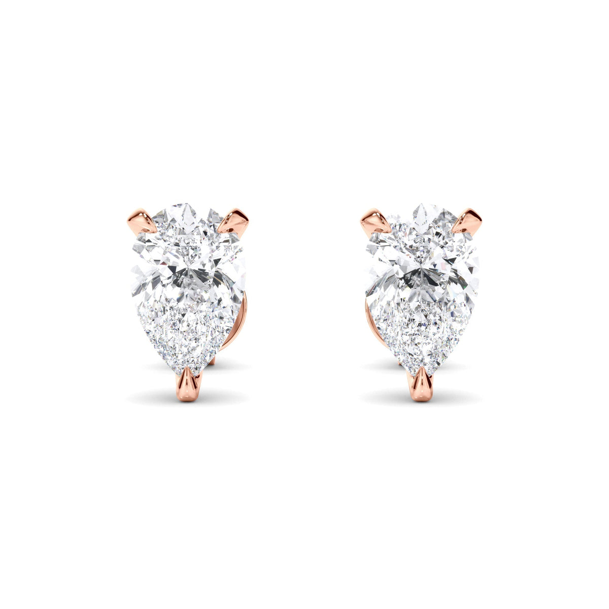 Pear Cut Diamond Stud Earrings