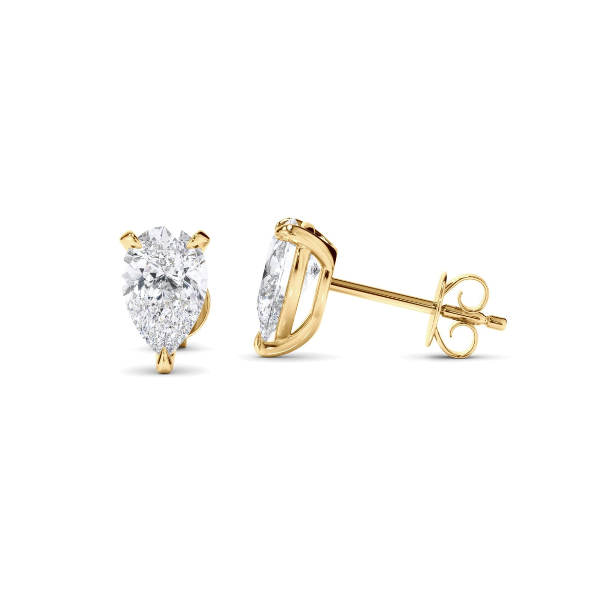 Pear Cut Diamond Stud Earrings