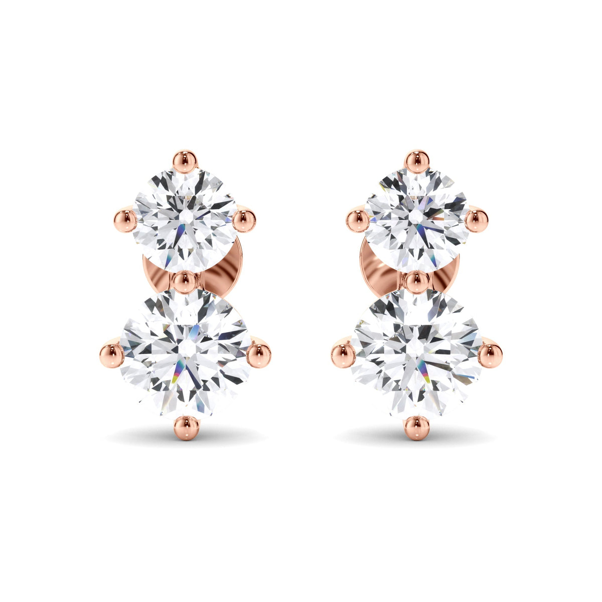 Round Brilliant Cut Diamond Stud Earrings
