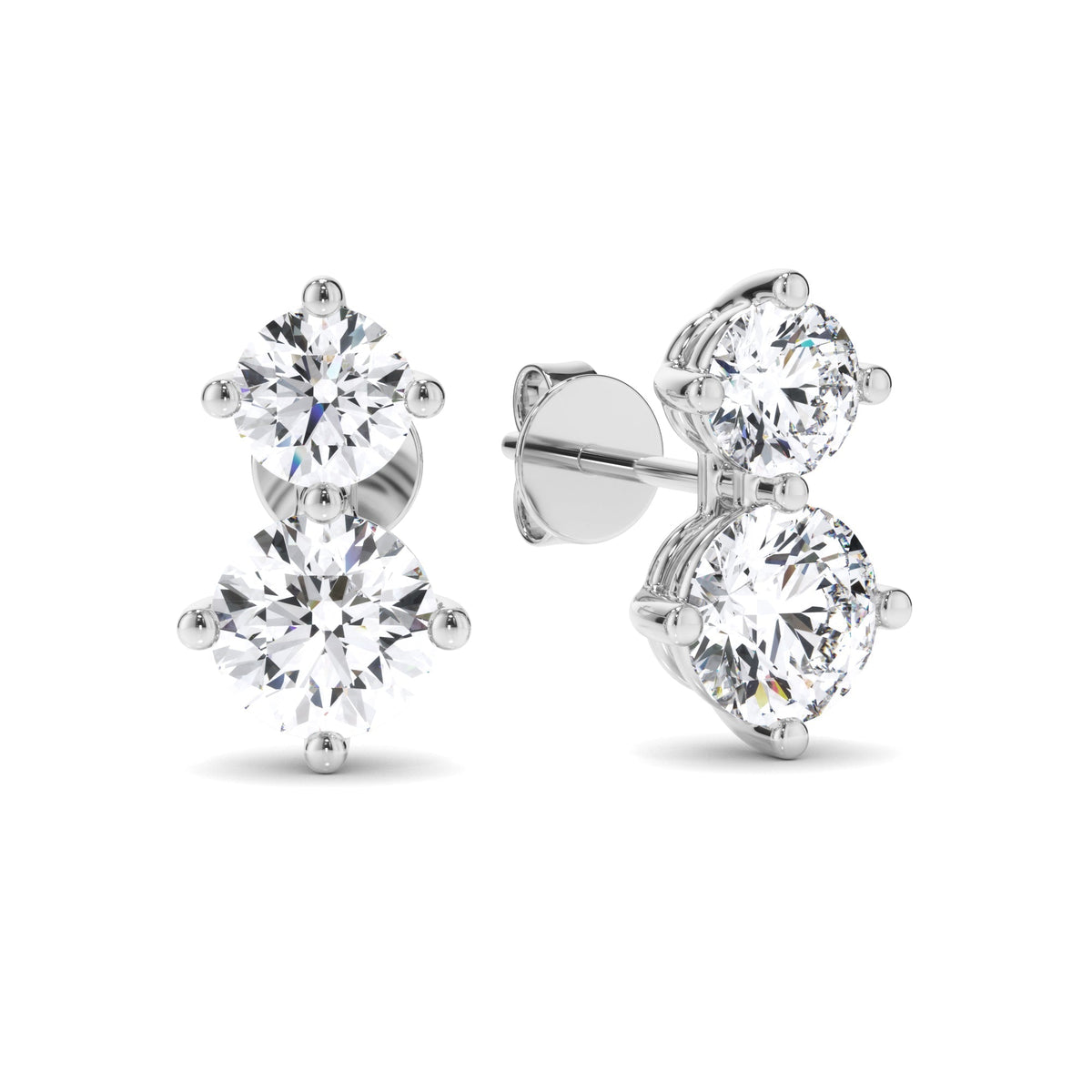 Round Brilliant Cut Diamond Stud Earrings