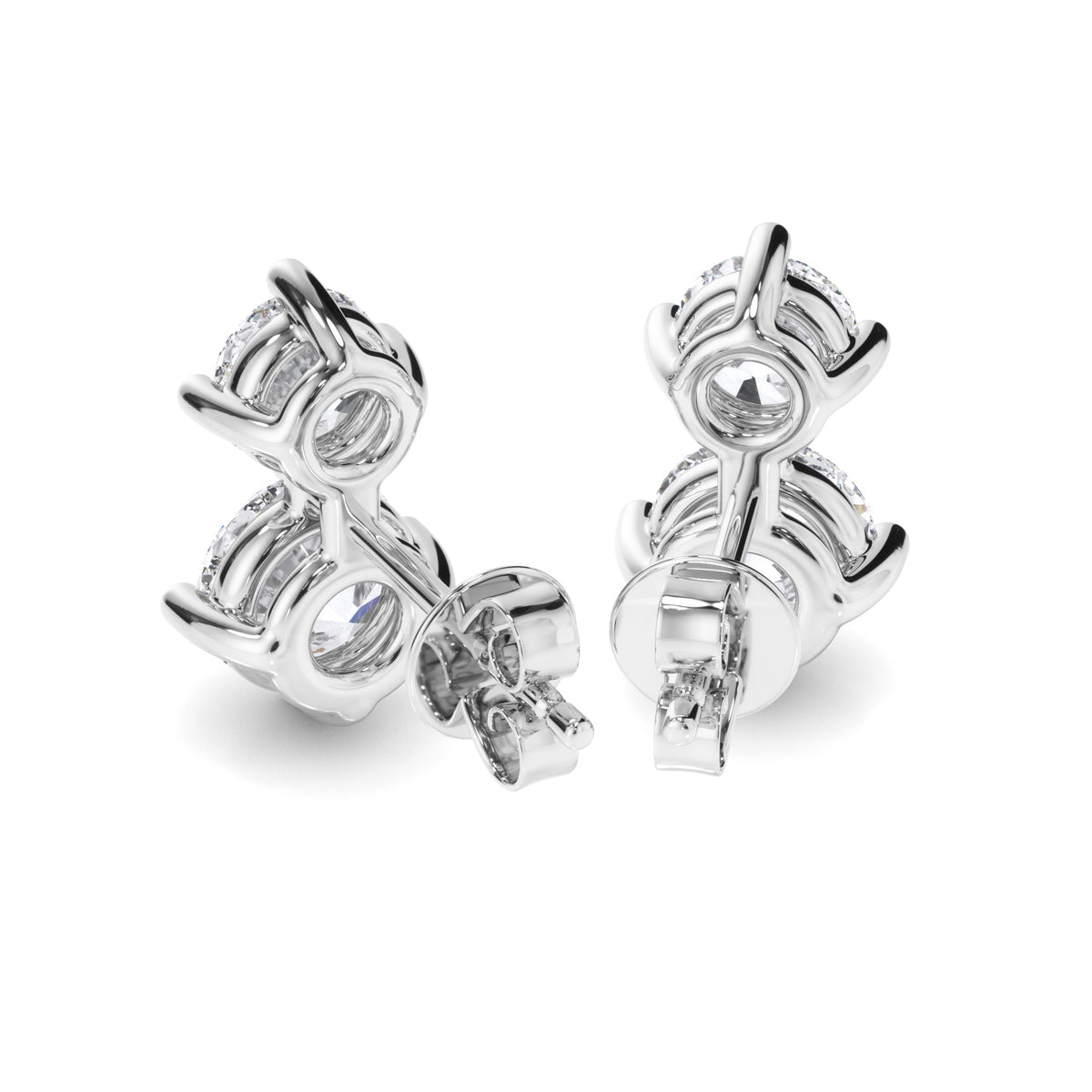Round Brilliant Cut Diamond Stud Earrings
