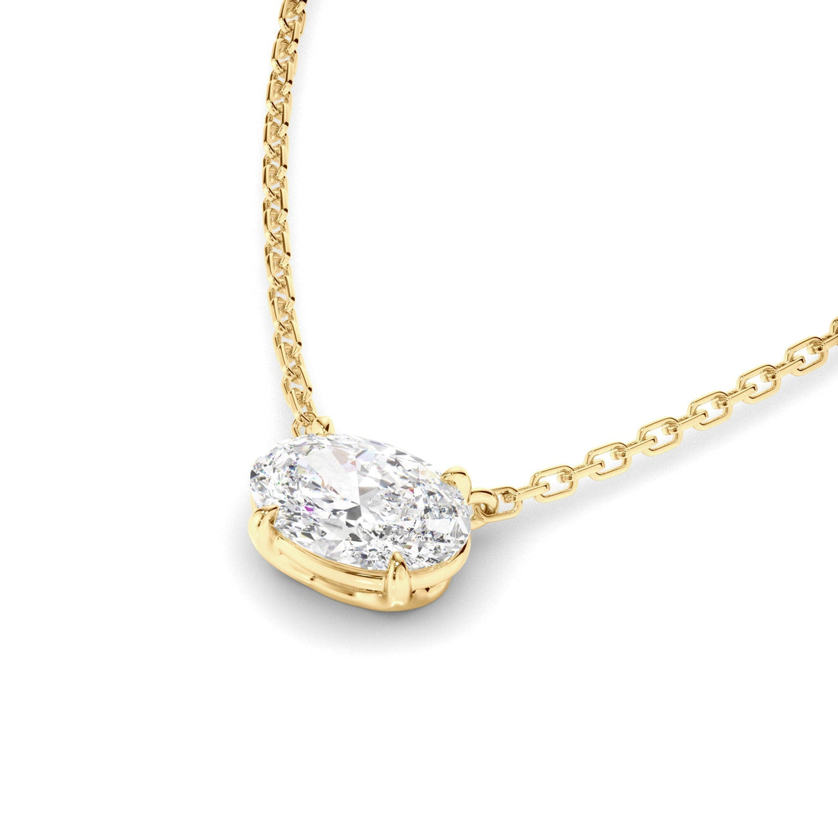 East West Oval Cut Diamond Necklet