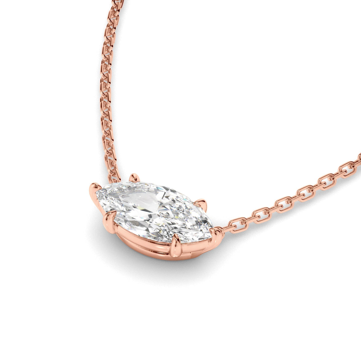 East West Marquise Cut Diamond Necklet