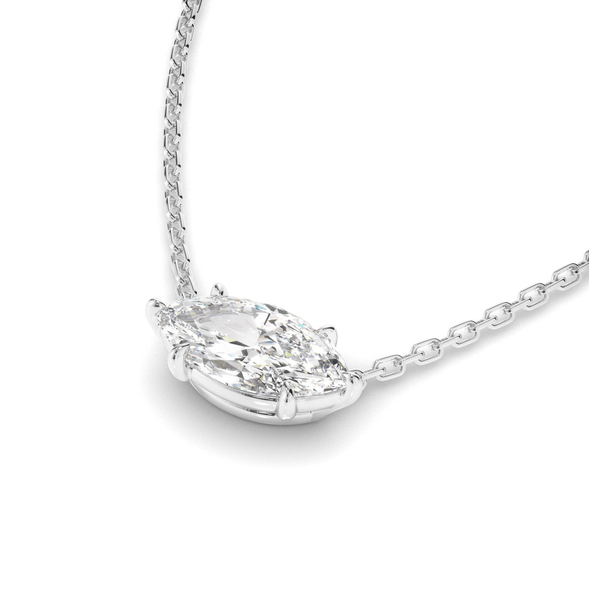 East West Marquise Cut Diamond Necklet