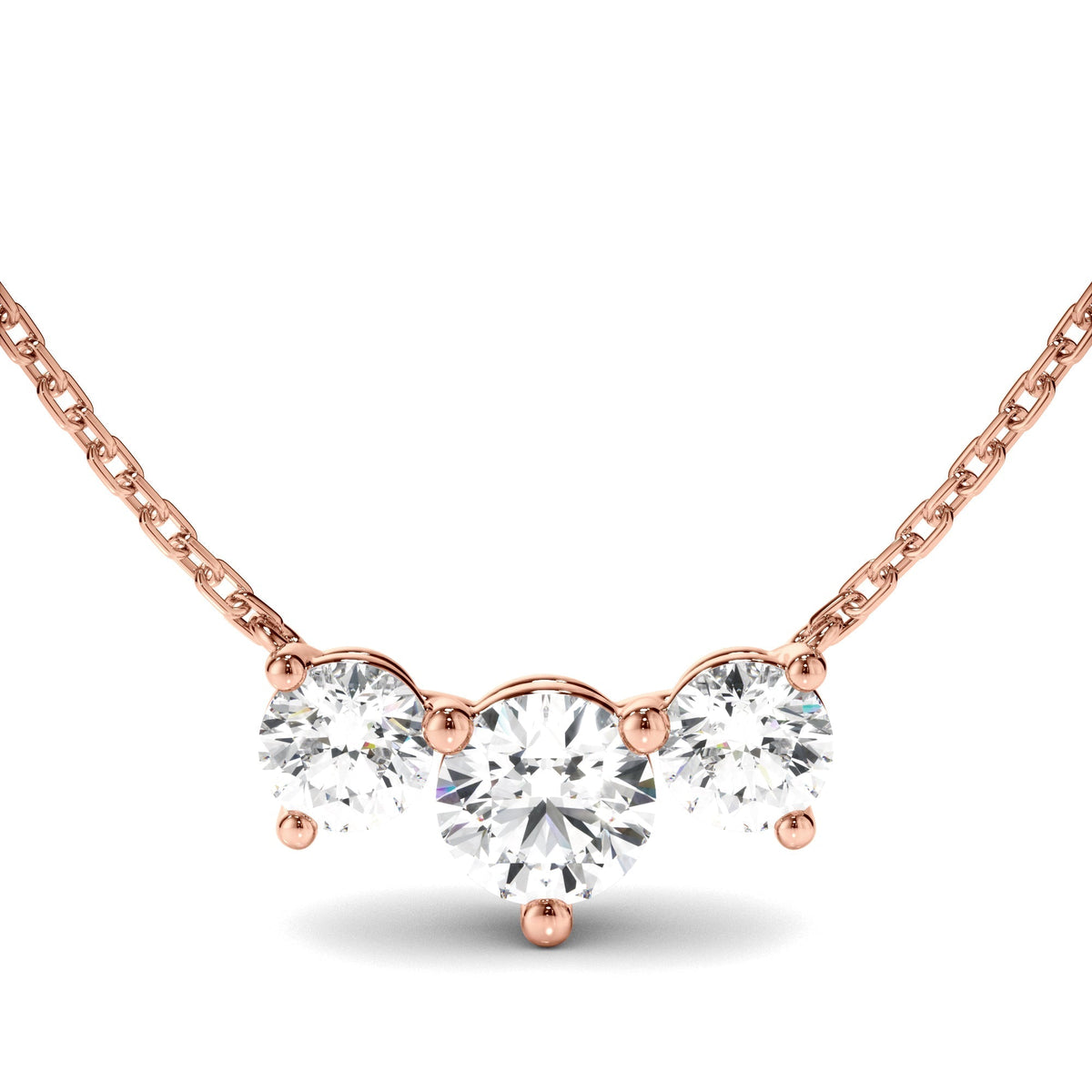 Round Brilliant Cut Diamond Trilogy Necklet
