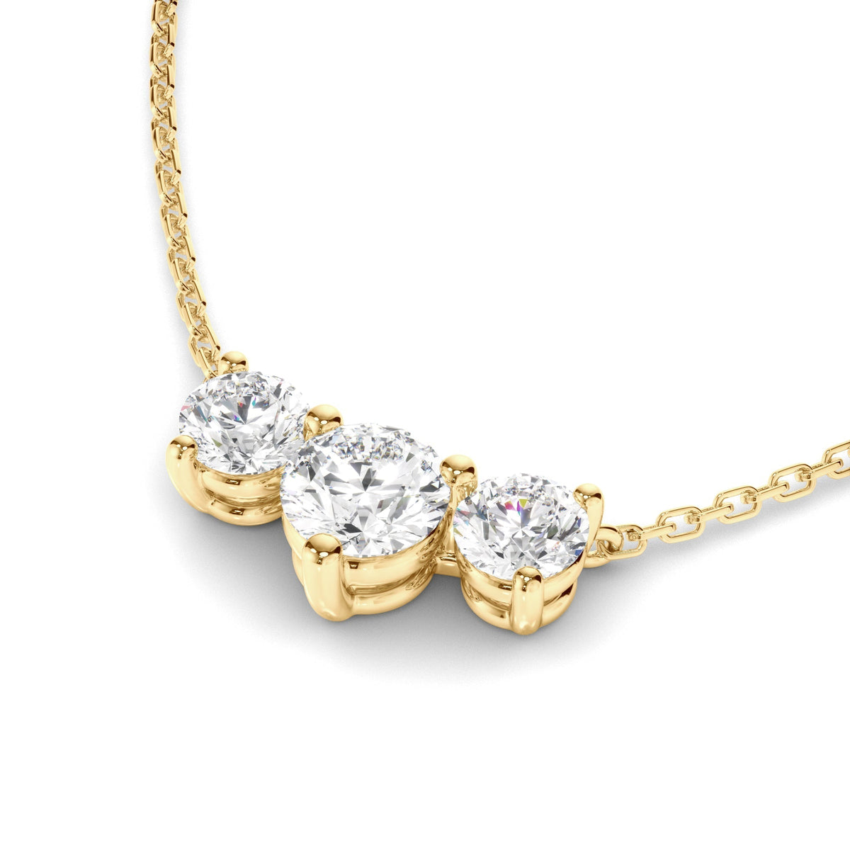 Round Brilliant Cut Diamond Trilogy Necklet