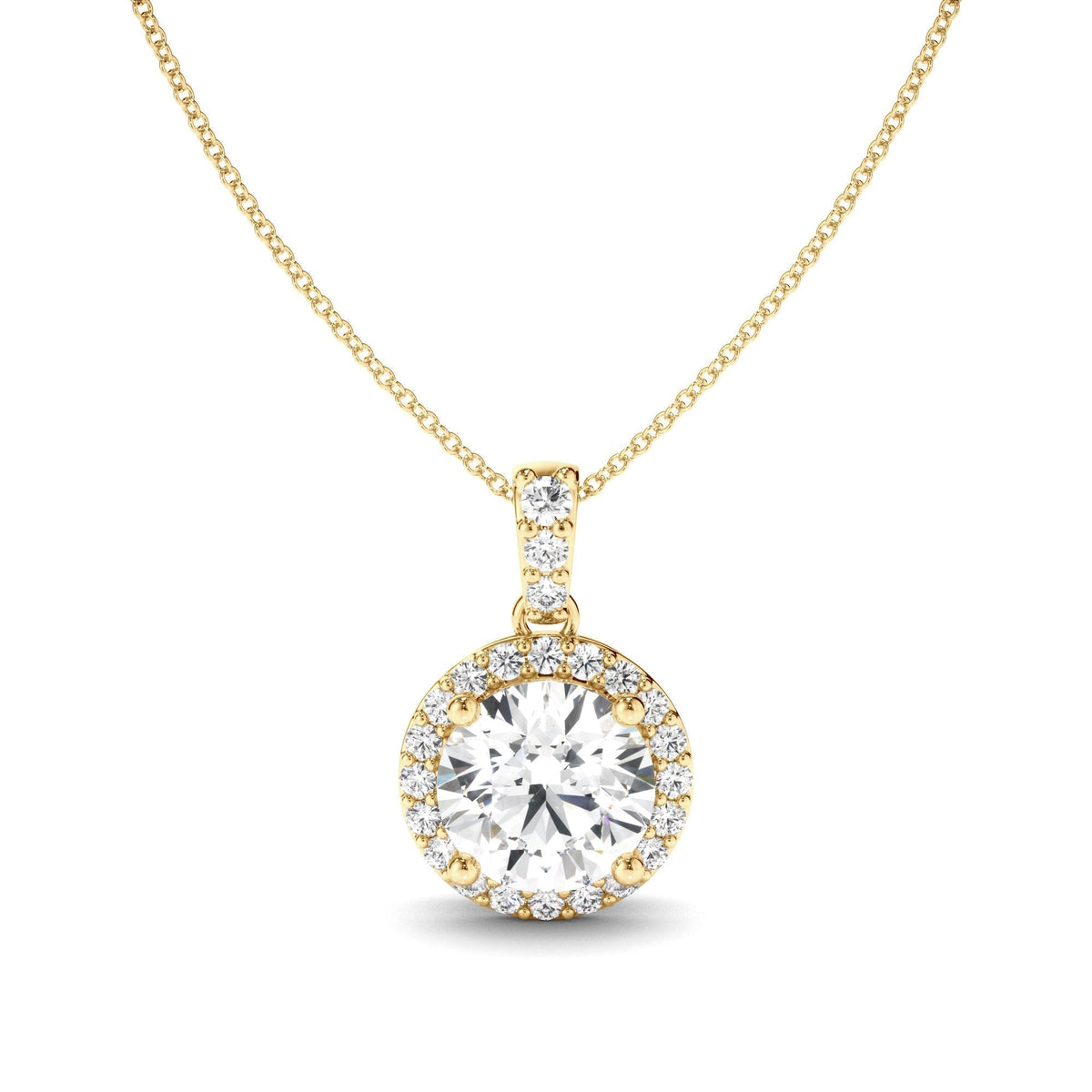 Round Brilliant Cut Diamond Halo Pendant