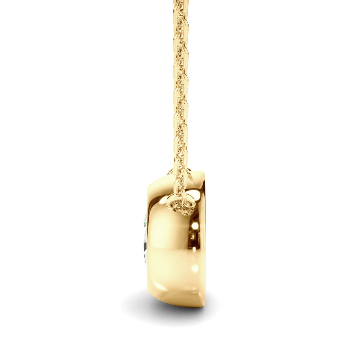 Round Brilliant Cut Diamond Bezel Set Necklet