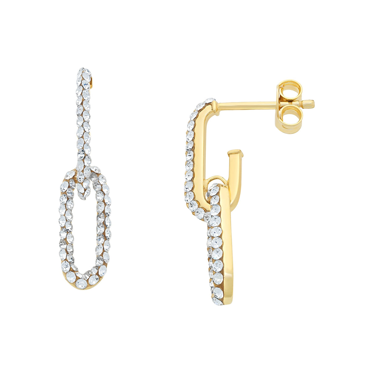 9ct Gold Silver Filled Earrings With Swarovski Crystals